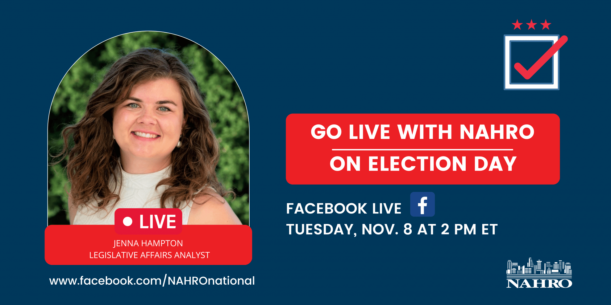 Go Live with NAHRO on Election Day! The National Association of